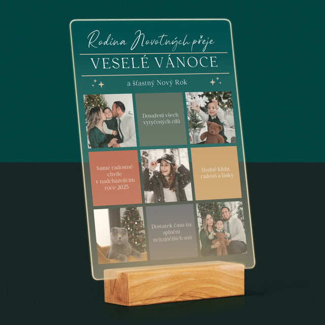 Fotokoláž: Veselé Vánoce Přání - Tisk Na Akrylovém Skle