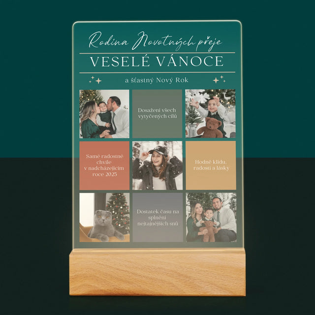 Fotokoláž: Veselé Vánoce Přání - Tisk Na Akrylovém Skle