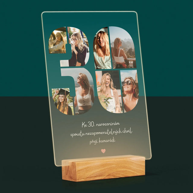 Fotokoláž: 30. Narozeniny Přání - Tisk Na Akrylovém Skle
