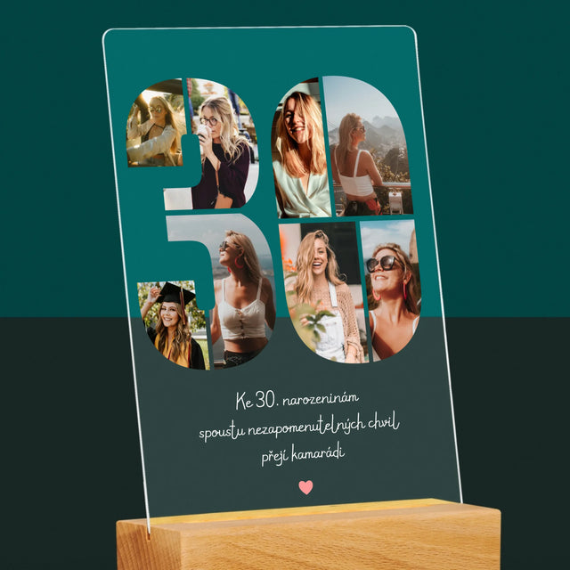 Fotokoláž: 30. Narozeniny Přání - Tisk Na Akrylovém Skle