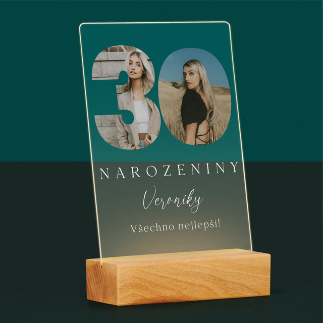 Slovo Z Fotek: 30. Narozeniny Podpis - Tisk Na Akrylovém Skle