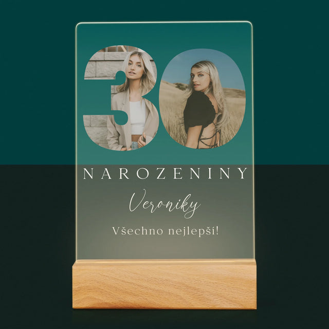 Slovo Z Fotek: 30. Narozeniny Podpis - Tisk Na Akrylovém Skle