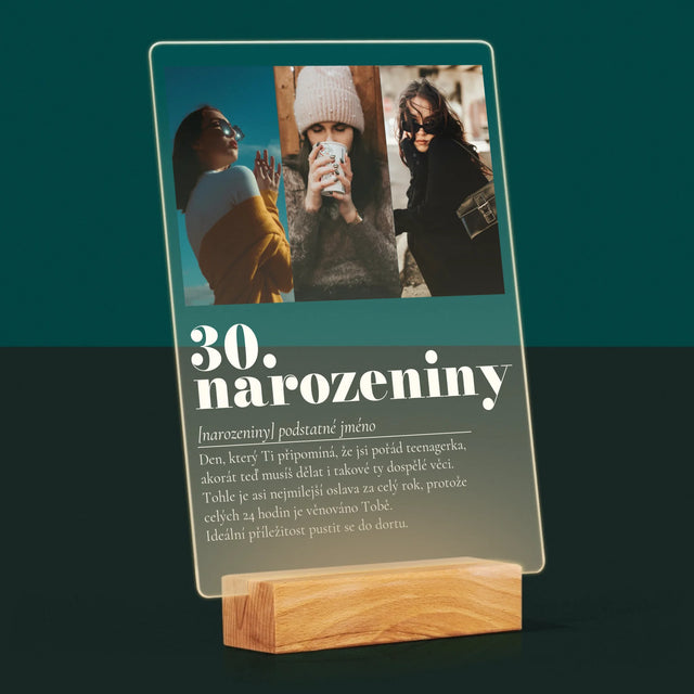 Fotokoláž: 30. Narozeniny Definice - Tisk Na Akrylovém Skle