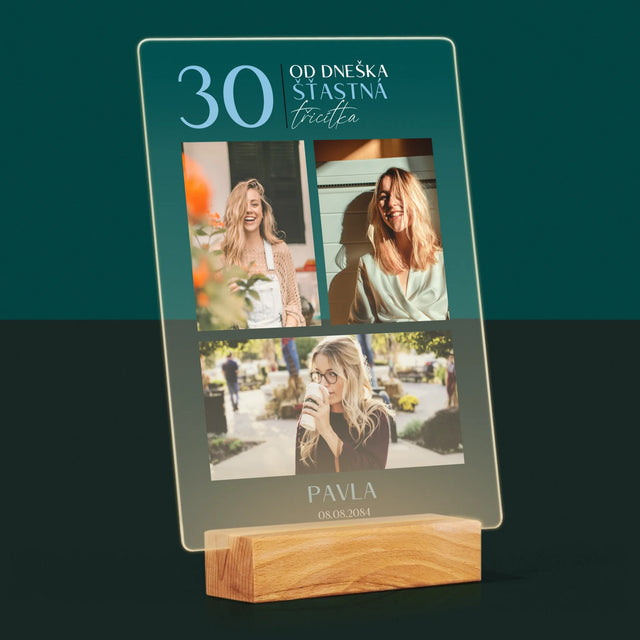Fotokoláž: Od Dneška Šťastná 30 - Tisk Na Akrylovém Skle