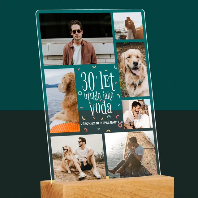 Fotokoláž: 30 Let Uteklo - Tisk Na Akrylovém Skle