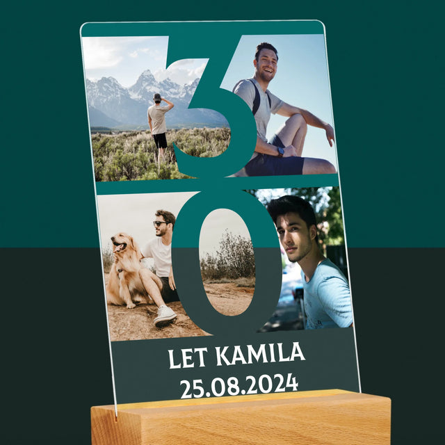 Fotokoláž: 30 Let Číslo Fotky - Tisk Na Akrylovém Skle