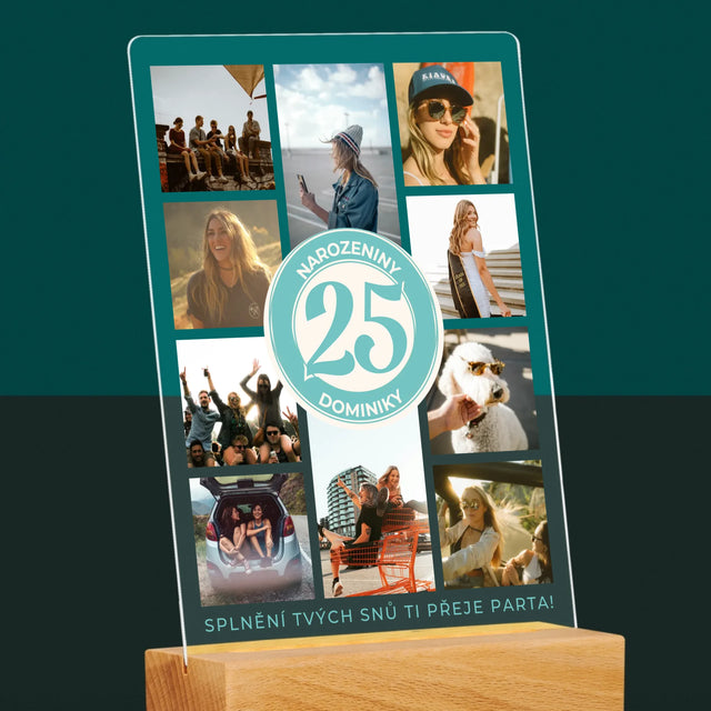 Fotokoláž: 25. Narozeniny - Tisk Na Akrylovém Skle