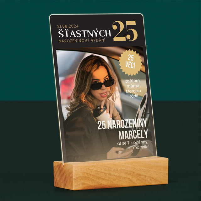 Obálka Časopisu: Šťastných 25 - Tisk Na Akrylovém Skle