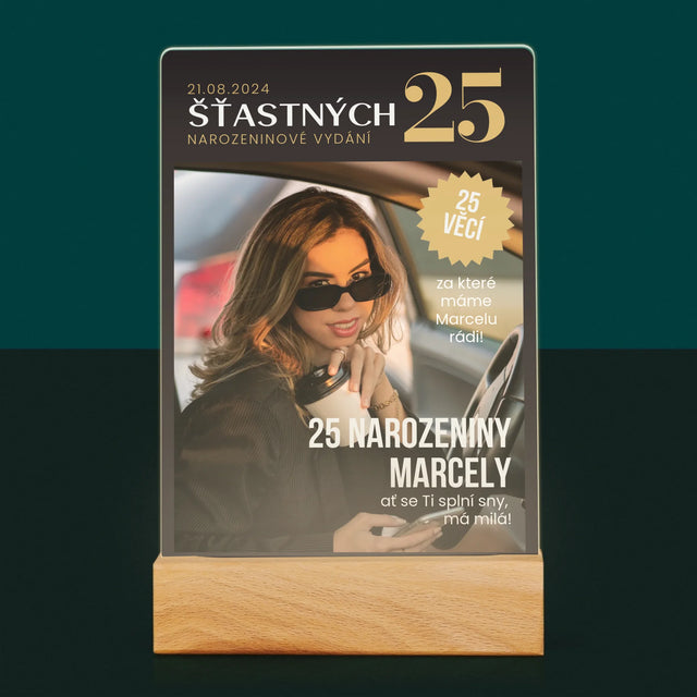 Obálka Časopisu: Šťastných 25 - Tisk Na Akrylovém Skle