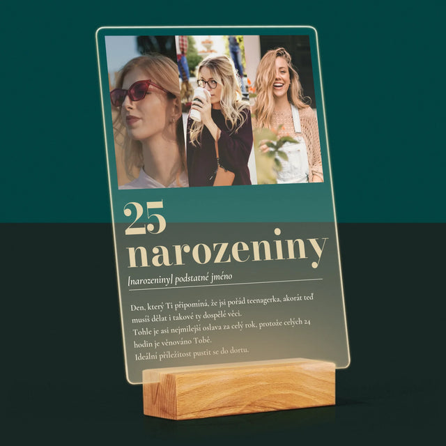 Fotokoláž: 25. Narozeniny Definice - Tisk Na Akrylovém Skle