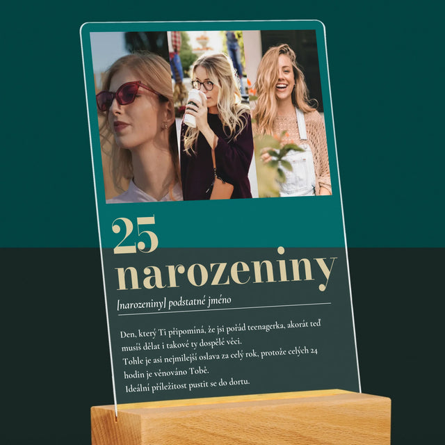 Fotokoláž: 25. Narozeniny Definice - Tisk Na Akrylovém Skle