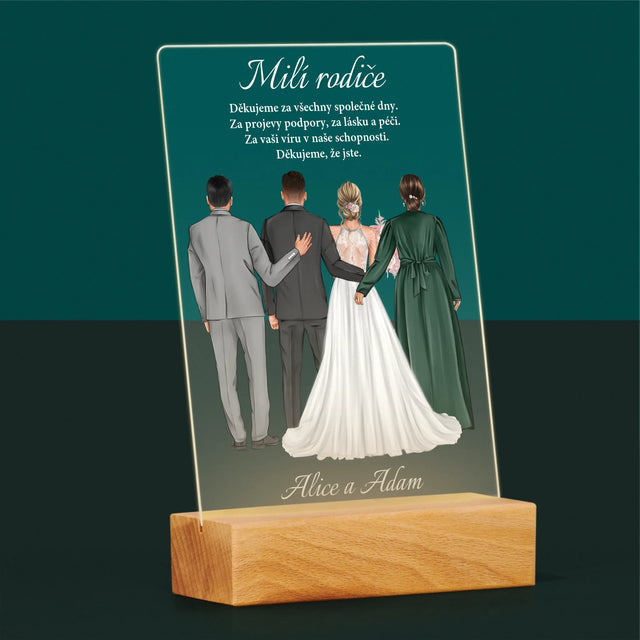 Designér Postav: Milí Rodiče Děkujeme - Tisk Na Akrylovém Skle