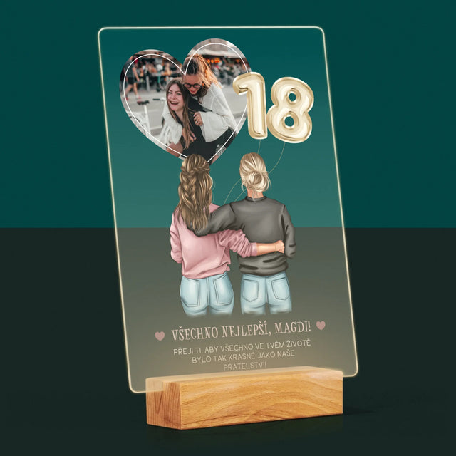 Designér Postav: 18. Narozeniny Přítelkyně - Tisk Na Akrylovém Skle