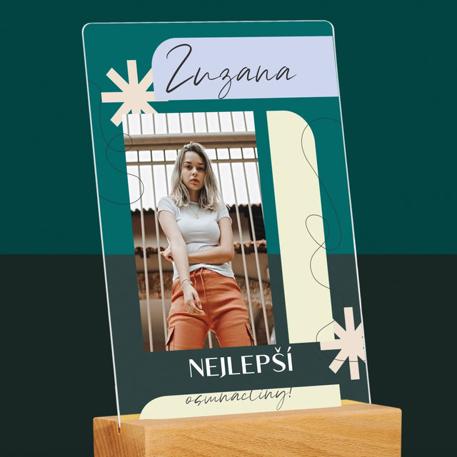 Fotka S Textem: Nejlepší Osmnáctiny - Tisk Na Akrylovém Skle