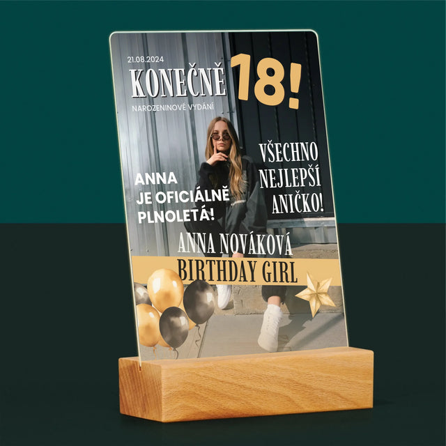 Obálka Časopisu: Konečně 18 - Tisk Na Akrylovém Skle