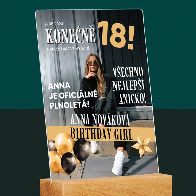 Obálka Časopisu: Konečně 18 - Tisk Na Akrylovém Skle