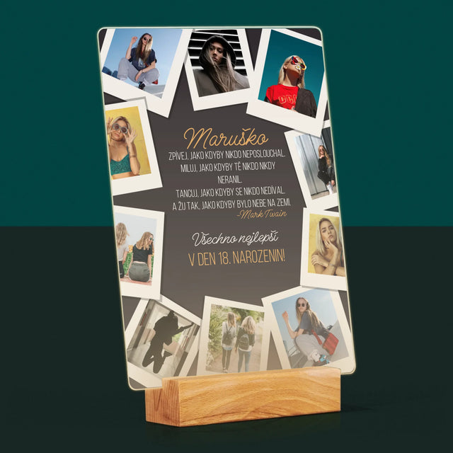 Fotokoláž: Přání K Narozeninám - Tisk Na Akrylovém Skle