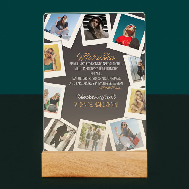 Fotokoláž: Přání K Narozeninám - Tisk Na Akrylovém Skle