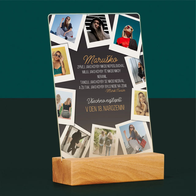 Fotokoláž: Přání K Narozeninám - Tisk Na Akrylovém Skle