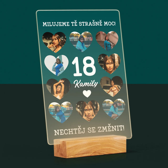 Fotokoláž: 18 Srdce - Tisk Na Akrylovém Skle