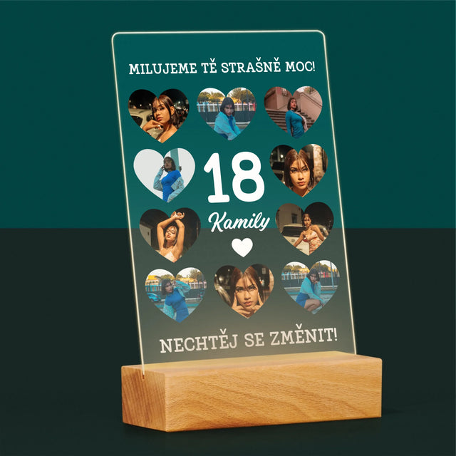 Fotokoláž: 18 Srdce - Tisk Na Akrylovém Skle