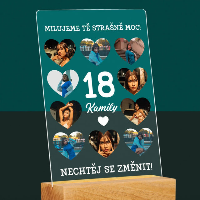 Fotokoláž: 18 Srdce - Tisk Na Akrylovém Skle