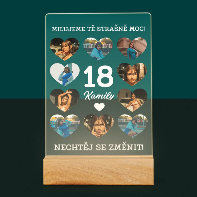 Fotokoláž: 18 Srdce - Tisk Na Akrylovém Skle