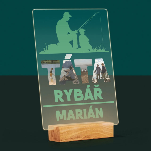 Slovo Z Fotek: Táta Rybář - Tisk Na Akrylovém Skle