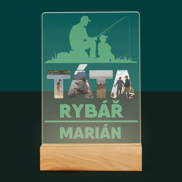Slovo Z Fotek: Táta Rybář - Tisk Na Akrylovém Skle