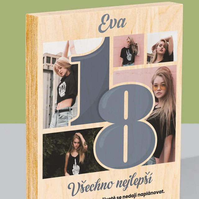 Fotokoláž: 18 Nejkrásnější Chvíle - Tisk Na Dřevo