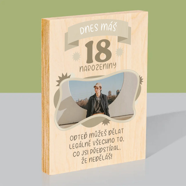 Fotka S Textem: Legální Narozeniny - Tisk Na Dřevo