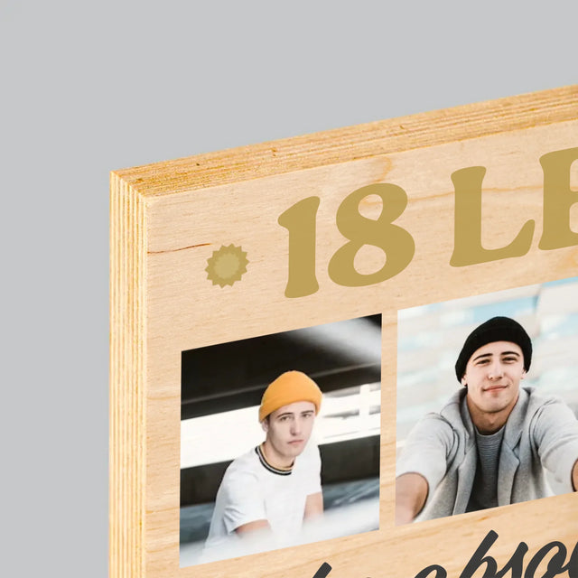 Fotokoláž: 18 Let Bytí Legendou - Tisk Na Dřevo