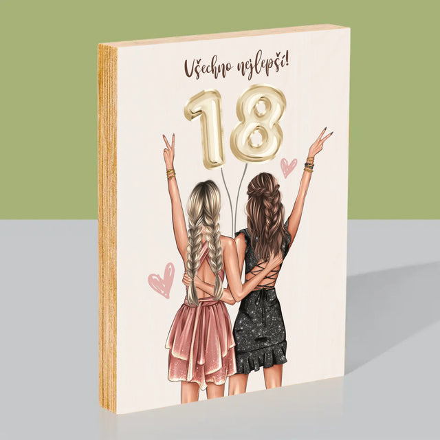 Designér Postav: Přítelkyně Osmnáctiny - Tisk Na Dřevo