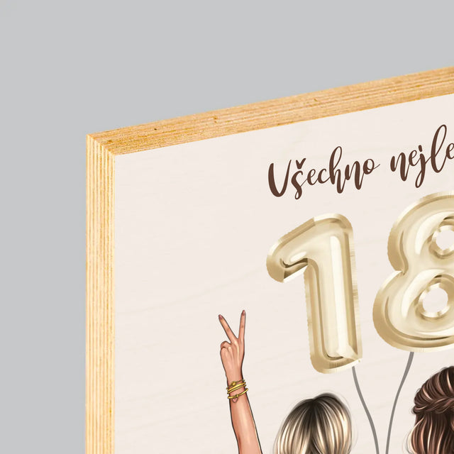 Designér Postav: Přítelkyně Osmnáctiny - Tisk Na Dřevo