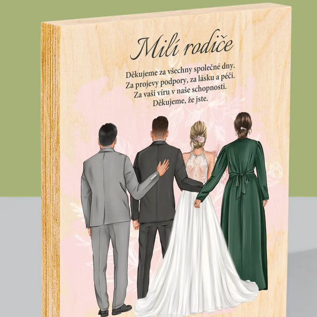 Designér Postav: Milí Rodiče Děkujeme - Tisk Na Dřevo