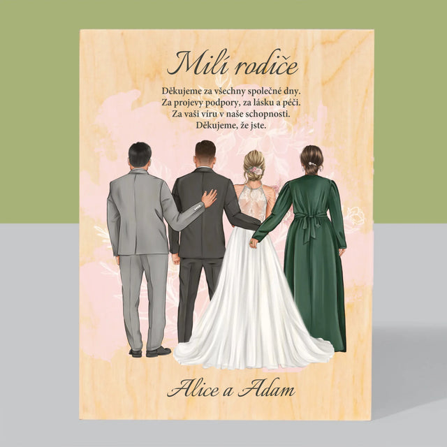 Designér Postav: Milí Rodiče Děkujeme - Tisk Na Dřevo