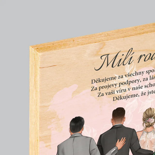 Designér Postav: Milí Rodiče Děkujeme - Tisk Na Dřevo