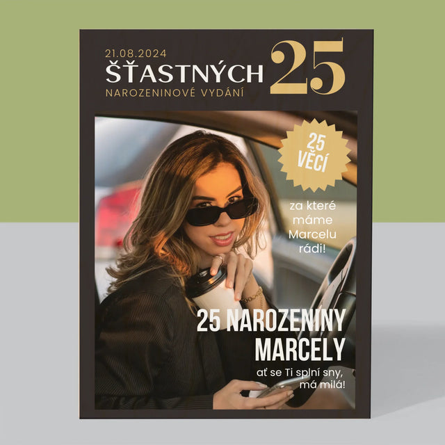 Obálka Časopisu: Šťastných 25 - Tisk Na Dřevo