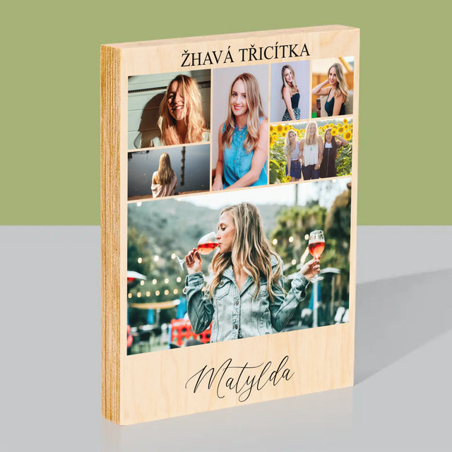 Fotokoláž: Žhavá Třicítka - Tisk Na Dřevo