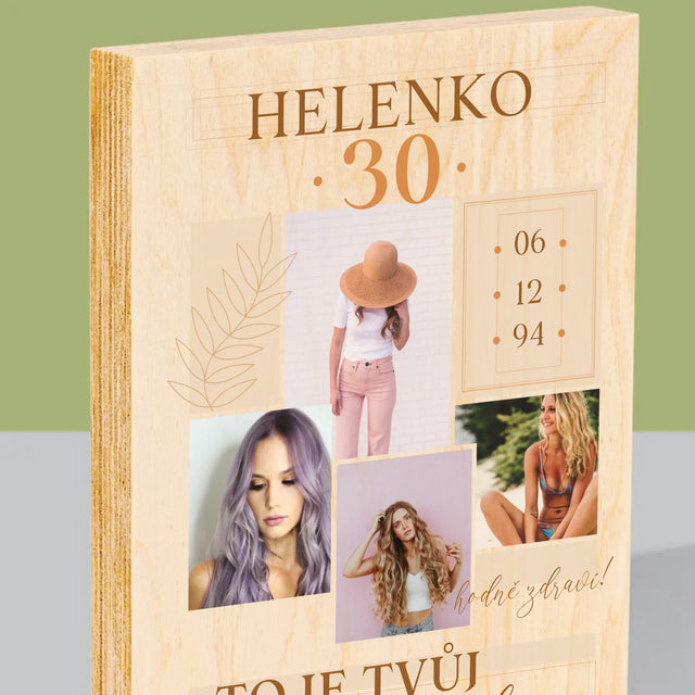 Fotokoláž: To Je Tvůj Den - Tisk Na Dřevo