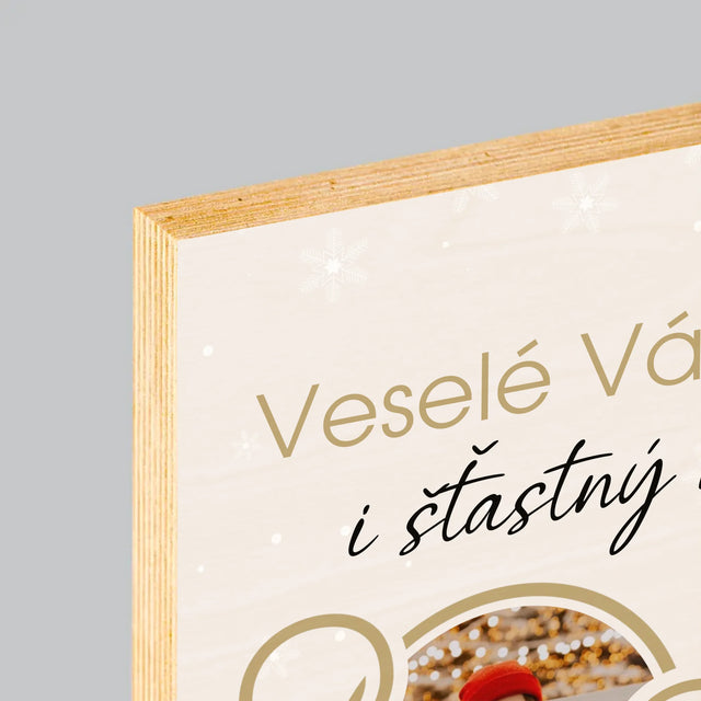 Fotokoláž: Šťastný Nový Rok - Tisk Na Dřevo