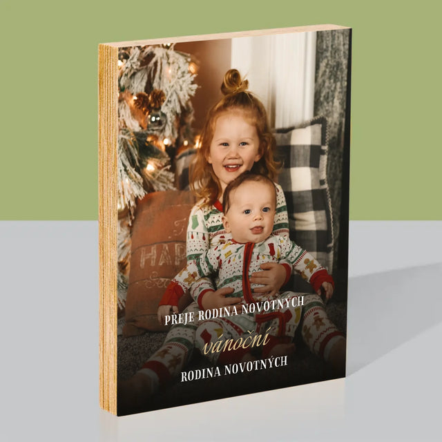 Fotka S Textem: Krásné Vánoce - Tisk Na Dřevo