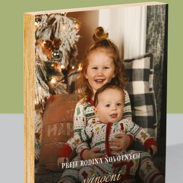 Fotka S Textem: Krásné Vánoce - Tisk Na Dřevo