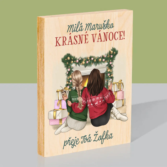 Designér Postav: Vánoční Kamarádky - Tisk Na Dřevo