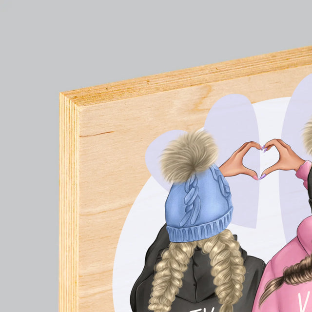 Designér Postav: Zimní Kamarádky - Tisk Na Dřevo