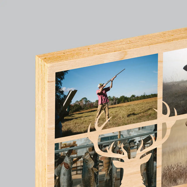 Fotokoláž: Lovec - Tisk Na Dřevo