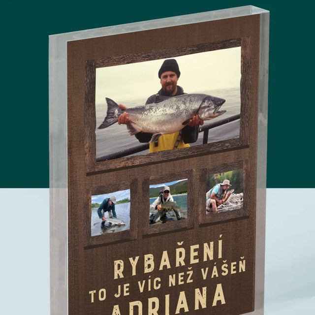 Fotokoláž: Rybaření - Akrylový Blok