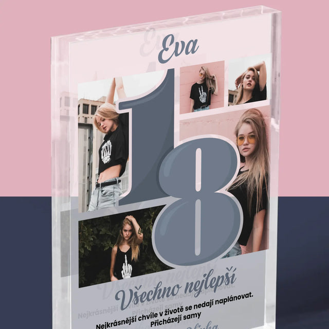 Fotokoláž: 18 Nejkrásnější Chvíle - Akrylový Blok