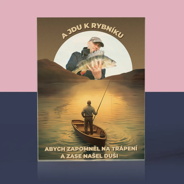 Fotka S Textem: A Jdu K Rybníku - Akrylový Blok