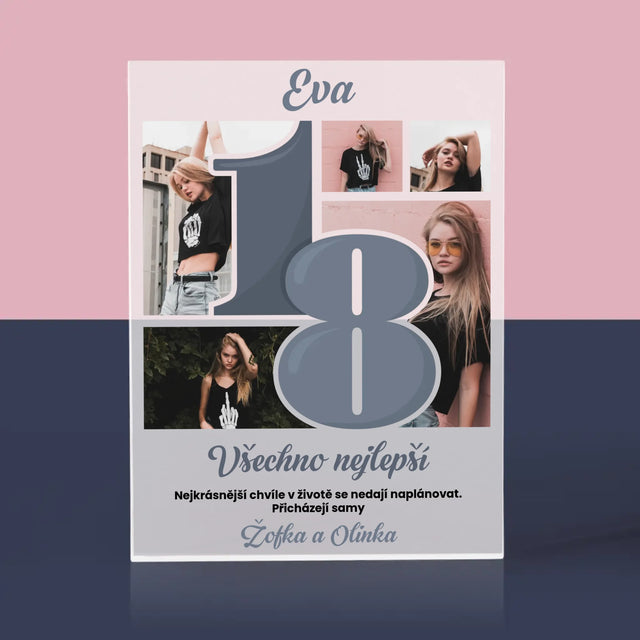 Fotokoláž: 18 Nejkrásnější Chvíle - Akrylový Blok